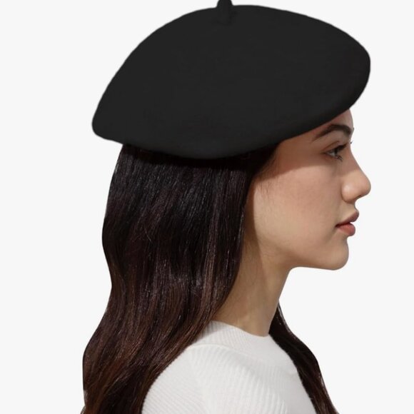 Black 100% WOOL BERET